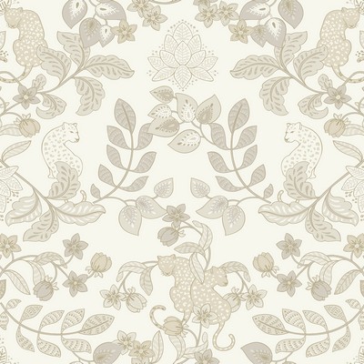 Brewster Wallcovering Getty Cream Jungle Damask  Cream