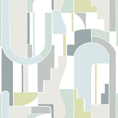 Brewster Wallcovering Odele Sky Blue Geometric Archways Wallpaper Sky Blue