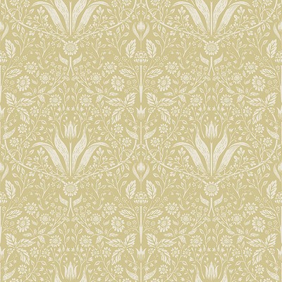 Brewster Wallcovering Mara Yellow Tulip Ogee Wallpaper Yellow