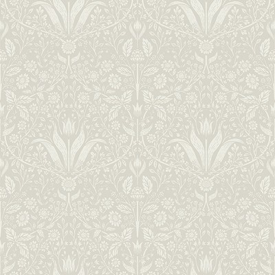 Brewster Wallcovering Mara Beige Tulip Ogee Wallpaper Beige