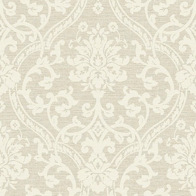 Brewster Wallcovering Evette Neutral Damask Wallpaper Neutral