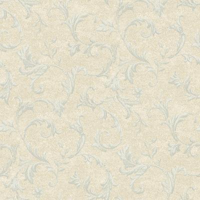 Brewster Wallcovering Vlad Blue Acanthus Vine Wallpaper Neutral