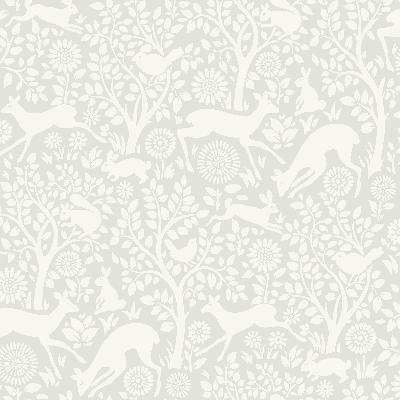 Brewster Wallcovering Anahi Light Grey Forest Fauna  Light Grey