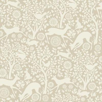 Brewster Wallcovering Anahi Neutral Forest Fauna  Neutral