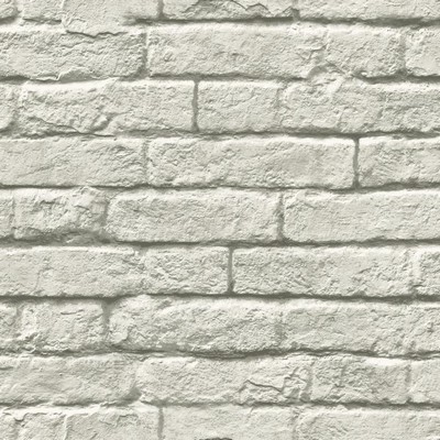 York Wallcovering Magnolia Home Brick-and-Mortar Removable Wallpaper gray/white