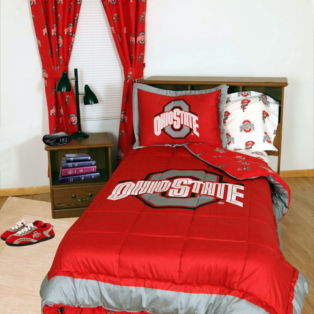 Ohio State Buckeyes Bed In A Bag Twin With White Team Sheets