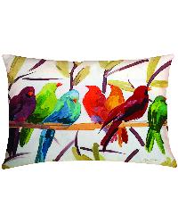 Flocked Together Knife Edge Rectangle Pillow by   