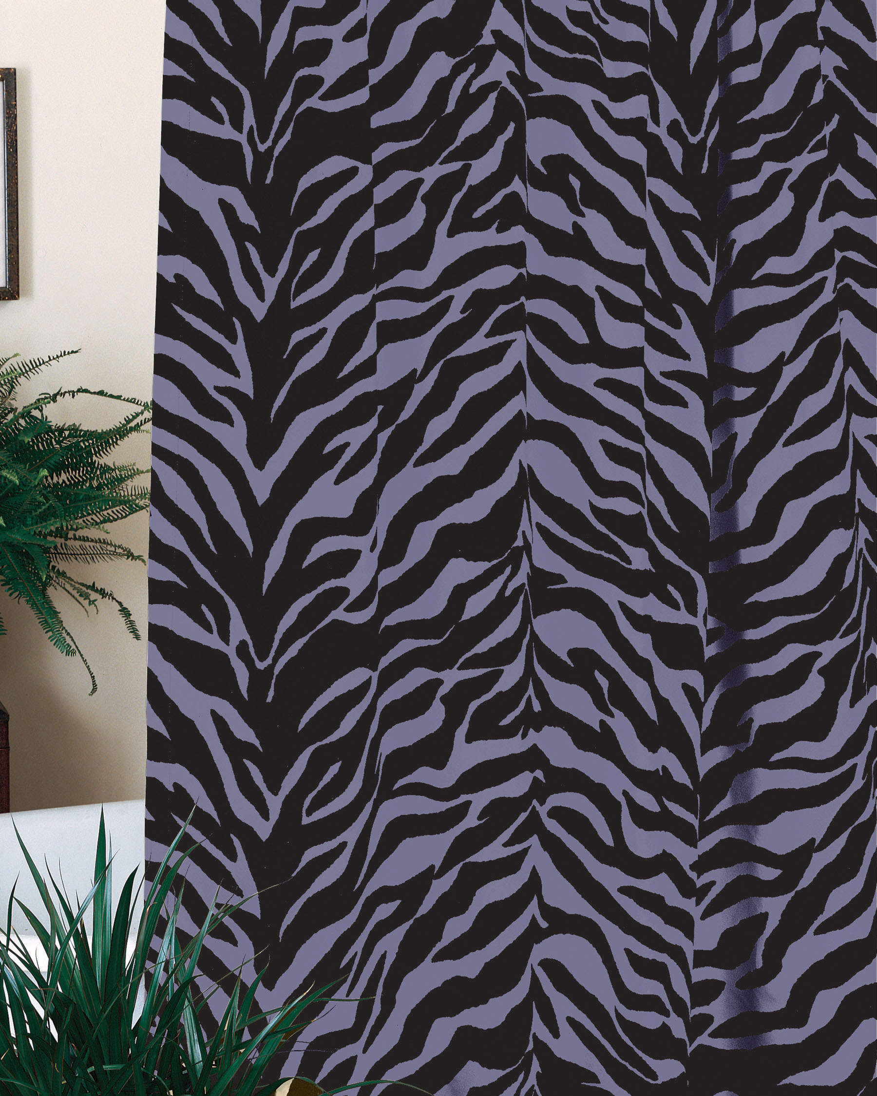 Purple Zebra Shower Curtain Accessories