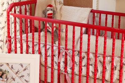 sock monkey crib bedding