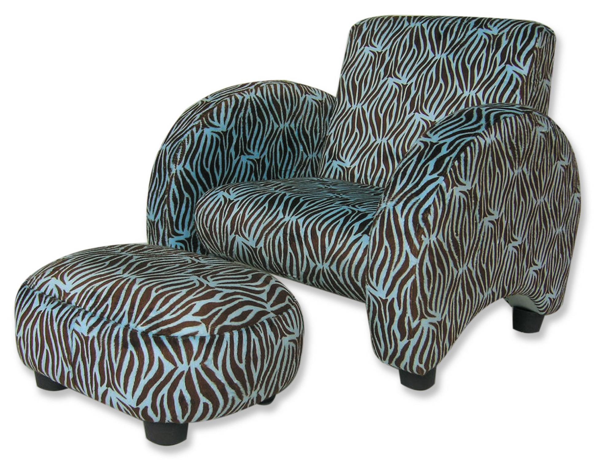 blue zebra chair