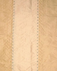 Ticking Embroidery Camel Ivory Stripe Silk by   