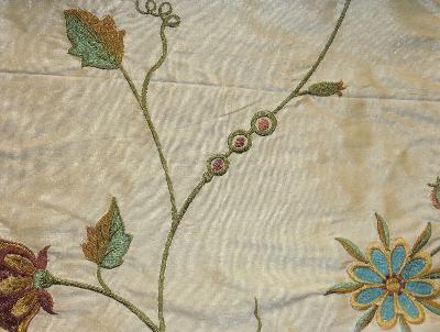 Libas International EMB1643 Cream Silk in New Libas 2012 Beige Drapery Silk Embroidered Silk  Floral Silk   Fabric