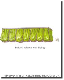 Balloon Valance with Piping by   