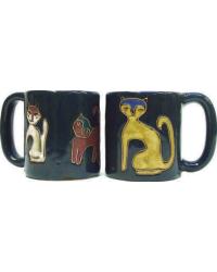 Cats Blue Round Stoneware Mug by   