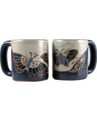 Butterfly Blue Round Stoneware Mug by   
