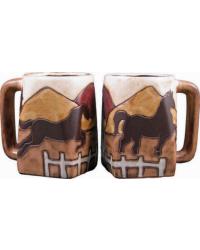 Equestrian Square Stoneware Mug by   