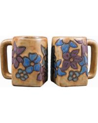 Flowers Square Stoneware Mug by   