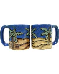Desert Palms Round Stoneware Mug by   