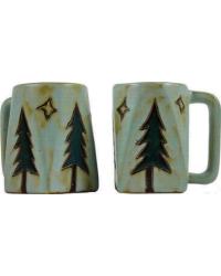 Pine Trees Square Stoneware Mug by   