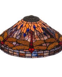 17in W Tiffany Hanginghead Dragonfly Cone Shade 118711 by   