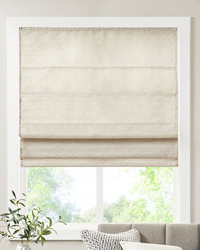 Como Faux Silk Cordless Roman Shade Ivory by   