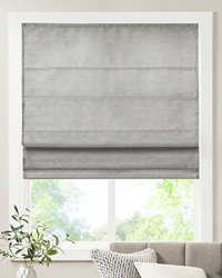 Como Faux Silk Cordless Roman Shade Grey by   