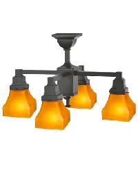 Bungalow Frosted Amber 4 LT Chandelier 108063 by   