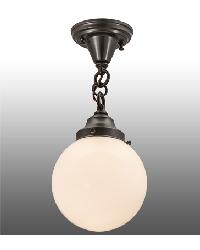 Revival Schoolhouse White Globe Flushmount 165492 by   