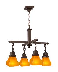 Bungalow Frosted Amber 4 LT Chandelier 50363 by   