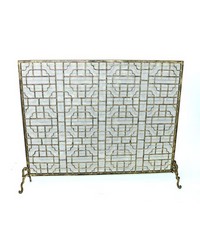 Lt Bur Gold Geometric Fire Screen by   