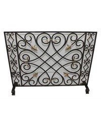 Burn Gold Scroll Gate Fire Screen by   