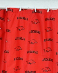 Arkansas Razorbacks Standard Shower Curtain by   