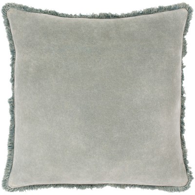 Surya Washed Cotton Velvet Pillow Kit Washed Cotton Velvet WCV005-1818P Green Front: 100% Cotton, Back: 100% Cotton Contemporary Modern Pillows All the Pillows 