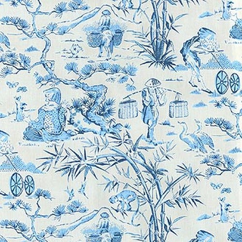 Waverly Haiku Toile Indigo Fabric