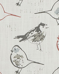 Bird Toile Scarlet Slub Canvas by   