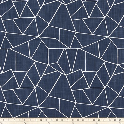 Premier Prints Cut Glass Italian Denim Slub C in Costa Brava Blue cotton  Blend Geometric   Fabric