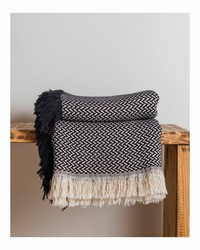 Dashing Texture Black Throw by   