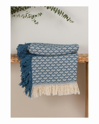 Scalloped Blue Throw by   