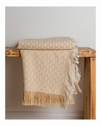 Scalloped Tan Throw by   