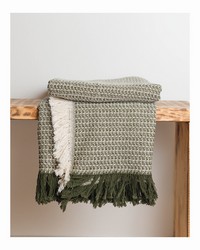 Zig Zag Green Throw by   