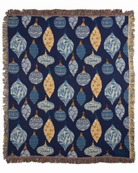 Blue White Christmas50x60 Tapestry Throw by   