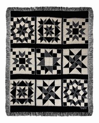 Black And White Quilt 50x60 Tapestry Throw by   