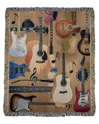 Guitar Collage 50x60 Throw by   