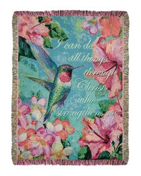 Hummingbird Hibiscus 50x60 With Verse Ga by   