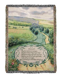 Irish Proverb On Path 50x60 Tapestry Throw by   