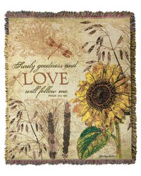 Surely Goodness And Love 50x60 Woven Throw by   