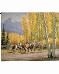 Along The Autumn Trail42x35 Grande Wall Hanging by   