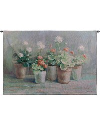 Farmhouse Geraniums 36x50 Grande Wallhanging by   