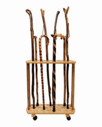 Wood Hiking Stick Display by   