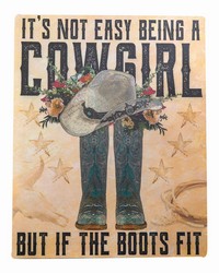 Cowgirl Boots Metal Sign Set 2 by   